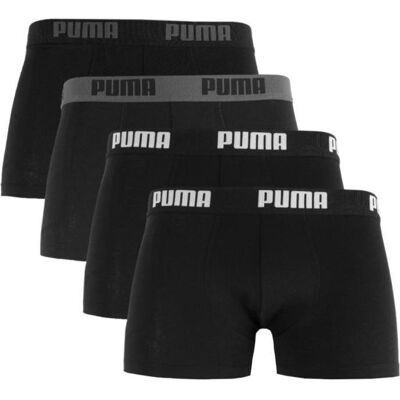 Puma Herren, Unterhosen, schwarze Boxershorts für Herren, Schwarz, (4er Pack, S) Puma Herren, Unterhosen, schwarze Boxershorts für Herren, Schwarz, (4er Pack, S)