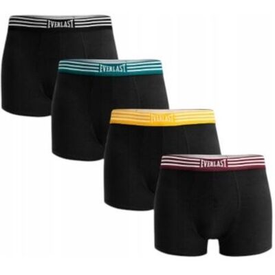 Everlast, Herren, Unterhosen, Retro-Boxershorts Aus Schwarzem Gummi, 4Er-Pack, Schwarz, (4er Pack, XXL) Everlast, Herren, Unterhosen, Retro-Boxershorts Aus Schwarzem Gummi, 4Er-Pack, Schwarz, (4er Pack, XXL)