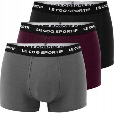 Le Coq Sportif, Herren, Unterhosen, Herren Boxershorts 3er-Pack, Mehrfarbig, Schwarz, Grau, (3er Pack, L, M) Le Coq Sportif, Herren, Unterhosen, Herren Boxershorts 3er-Pack, Mehrfarbig, Schwarz, Grau, (3er Pack, L, M)