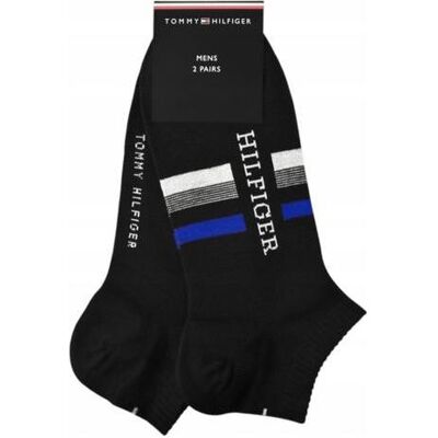 Tommy Hilfiger Herren, Socken, Socken Söckchen 2P Schwarz, Schwarz, (2er Pack, 43 - 46) Tommy Hilfiger Herren, Socken, Socken Söckchen 2P Schwarz, Schwarz, (2er Pack, 43 - 46)