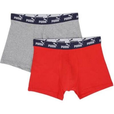 Puma Herren, Unterhosen, Elements Men Basic Boxers 2p Red, Rot, Grau, Mehrfarbig, (2er Pack, L) Puma Herren, Unterhosen, Elements Men Basic Boxers 2p Red, Rot, Grau, Mehrfarbig, (2er Pack, L)