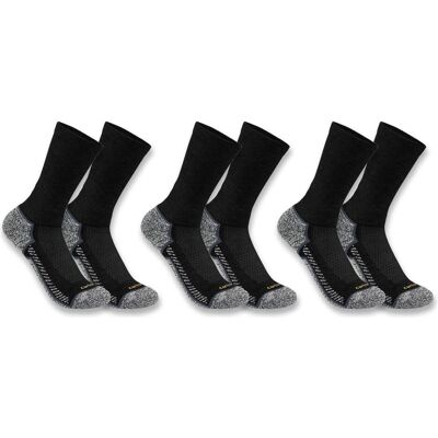 Carhartt, Herren, Socken, Force™ Midweight Crew Sock 3 Pair, Schwarz, (3er Pack, L) Carhartt, Herren, Socken, Force™ Midweight Crew Sock 3 Pair, Schwarz, (3er Pack, L)