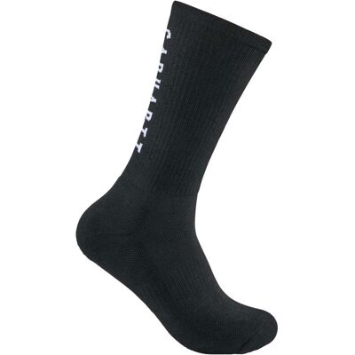 Carhartt, Herren, Socken, Force Midweight Logo Crew Schwarze Socken, Schwarz, (3er Pack, L) Carhartt, Herren, Socken, Force Midweight Logo Crew Schwarze Socken, Schwarz, (3er Pack, L)