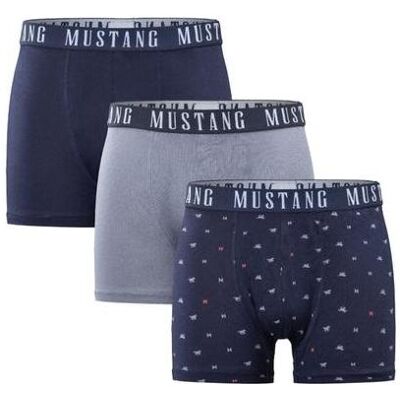 Mustang, Herren, Unterhosen, Herren-Boxershorts, 3er-Pack, Marineblau/Grau, Mehrfarbig, (3er Pack, M) Mustang, Herren, Unterhosen, Herren-Boxershorts, 3er-Pack, Marineblau/Grau, Mehrfarbig, (3er Pack, M)