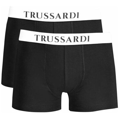 Trussardi, Herren, Unterhosen, Black Cotton Men's Boxer Briefs, Schwarz, (XXL) Trussardi, Herren, Unterhosen, Black Cotton Men's Boxer Briefs, Schwarz, (XXL)