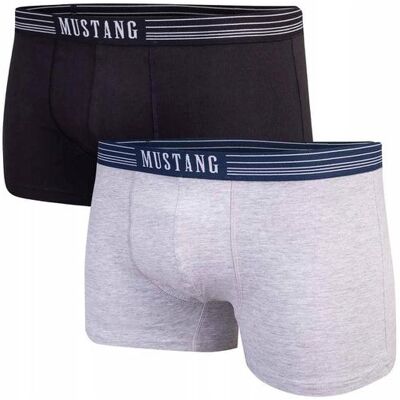 Mustang, Herren, Unterhosen, Boxer, Grau, (2er Pack, L) Mustang, Herren, Unterhosen, Boxer, Grau, (2er Pack, L)