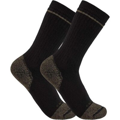 Carhartt, Herren, Socken, Mittelschwere Socken aus Baumwollmischung, 2x Schwarz, Schwarz, (2er Pack, L) Carhartt, Herren, Socken, Mittelschwere Socken aus Baumwollmischung, 2x Schwarz, Schwarz, (2er Pack, L)