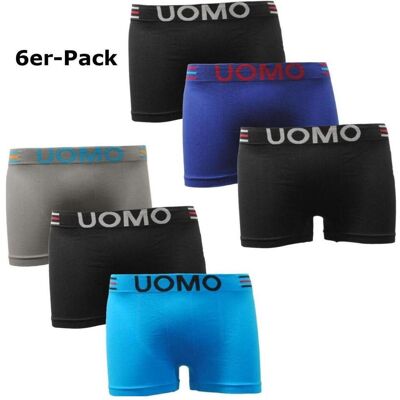 Garcia Pescara, Herren, Unterhosen, Herren Uomo Boxershorts Seamless S22 6er Pack Grösse XL/XXL Boxershort aus Polyamid, Blau, Schwarz, Grau, (6er Pack, XL, XXL) Garcia Pescara, Herren, Unterhosen, Herren Uomo Boxershorts Seamless S22 6er Pack Grösse XL/XXL Boxershort aus Polyamid, Blau, Schwarz, Grau, (6er Pack, XL, XXL)