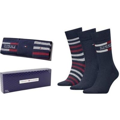 Tommy Hilfiger Socken, 3P Geschenkbox Socken Marineblau, Blau, (3er Pack, 43 - 46) Tommy Hilfiger Socken, 3P Geschenkbox Socken Marineblau, Blau, (3er Pack, 43 - 46)