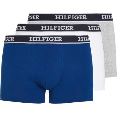 Tommy Hilfiger Herren, Unterhosen, Trunk 3er-Pack Herren-Boxershorts, Blau, Mehrfarbig, Grau, (3er Pack, XL) Tommy Hilfiger Herren, Unterhosen, Trunk 3er-Pack Herren-Boxershorts, Blau, Mehrfarbig, Grau, (3er Pack, XL)