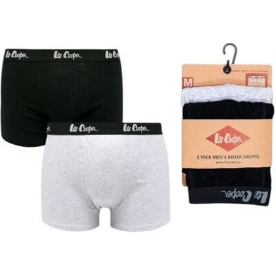 Lee Cooper, Herren, Unterhosen, Herren Boxershorts Duobox Grau/Schwarz, Grau, Schwarz, (L) Lee Cooper, Herren, Unterhosen, Herren Boxershorts Duobox Grau/Schwarz, Grau, Schwarz, (L)