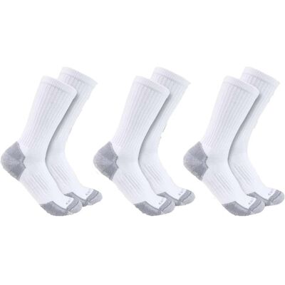 Carhartt, Herren, Socken, Mittelschwere Socken aus Baumwollmischgewebe, 3 Paar, Weiss, (3er Pack, M) Carhartt, Herren, Socken, Mittelschwere Socken aus Baumwollmischgewebe, 3 Paar, Weiss, (3er Pack, M)