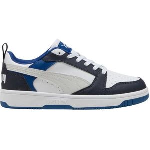 Puma Jungen, Sneakers, Rebound V6 Lo Mid Kinderschuhe Weiss und Blau, Blau, Weiss, (37.5) Puma Jungen, Sneakers, Rebound V6 Lo Mid Kinderschuhe Weiss und Blau, Blau, Weiss, (37.5)