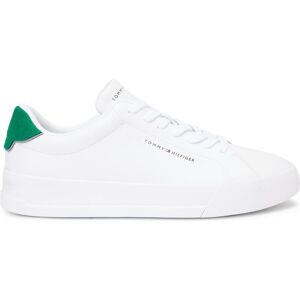 Tommy Hilfiger Herren, Sneakers, Th Court Lth Detail Ess, Grün, Weiss, (42) Tommy Hilfiger Herren, Sneakers, Th Court Lth Detail Ess, Grün, Weiss, (42)