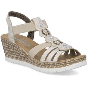 Rieker, Damen, Sandalen, Women's comfortable beige espadrille sandals 619B2-60, Beige, (39) Rieker, Damen, Sandalen, Women's comfortable beige espadrille sandals 619B2-60, Beige, (39)