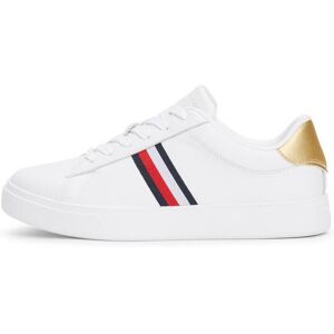 Tommy Hilfiger Damen, Sneakers, Essential Court Sneaker Strps, Gold, Weiss, (36) Tommy Hilfiger Damen, Sneakers, Essential Court Sneaker Strps, Gold, Weiss, (36)