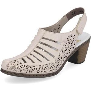Rieker, Damen, Sandalen, W RKR49B beige leather high heel sandals, Beige, (37) Rieker, Damen, Sandalen, W RKR49B beige leather high heel sandals, Beige, (37)