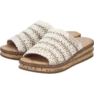 Rieker, Damen, Hausschuhe, Comfort Pantoletten, Mehrfarbig, Beige, (36) Rieker, Damen, Hausschuhe, Comfort Pantoletten, Mehrfarbig, Beige, (36)