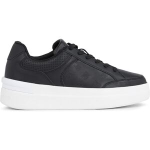 Tommy Hilfiger Damen, Sneakers, Geprägte Court Sneaker Damenschuhe, Schwarz, (36) Tommy Hilfiger Damen, Sneakers, Geprägte Court Sneaker Damenschuhe, Schwarz, (36)