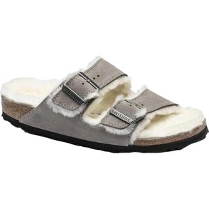 Birkenstock, Unisex, Sandalen, Arizona Shearling Stone Coin Damen/Herren Isolierte Flip-Flops Wildleder mit Schaffell Schmal, Silber, Grau, (46, 47) Birkenstock, Unisex, Sandalen, Arizona Shearling Stone Coin Damen/Herren Isolierte Flip-Flops Wildleder mit Schaffell Schmal, Silber, Grau, (46, 47)