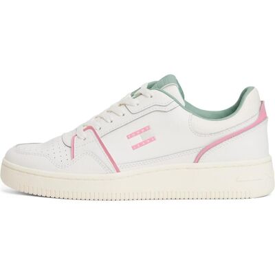 Tommy Hilfiger Damen, Sneakers, Tjw Retro Basket Sneaker, Weiss, Pink, (37) Tommy Hilfiger Damen, Sneakers, Tjw Retro Basket Sneaker, Weiss, Pink, (37)