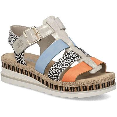 Rieker, Damen, Sandalen, Damen-Ledersandalen, Mehrfarbig, (40) Rieker, Damen, Sandalen, Damen-Ledersandalen, Mehrfarbig, (40)
