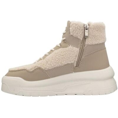 Lee Cooper Beige Lammfell Plattform Schuhe - Damen Winter Schuhe Lee Cooper Beige Lammfell Plattform Schuhe - Damen Winter Schuhe