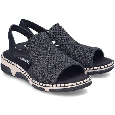 Rieker, Sandalen, Damen-Plateausandalen, Schwarz, (37) Rieker, Sandalen, Damen-Plateausandalen, Schwarz, (37)