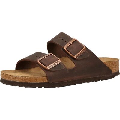 Birkenstock, Herren, Sandalen, Arizona Weichbettung Fettleder Nubuk Schmal, Braun, (46) Birkenstock, Herren, Sandalen, Arizona Weichbettung Fettleder Nubuk Schmal, Braun, (46)