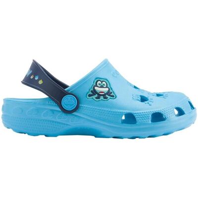 Coqui, Hausschuhe, Little Frog Clogs für Kinder in Blau und Marineblau 8701-100-1821A, Blau, (20) Coqui, Hausschuhe, Little Frog Clogs für Kinder in Blau und Marineblau 8701-100-1821A, Blau, (20)