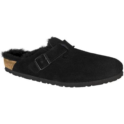 Birkenstock, Unisex, Sandalen, Boston Veloursleder Schmal, Schwarz, (41) Birkenstock, Unisex, Sandalen, Boston Veloursleder Schmal, Schwarz, (41)