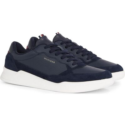 Tommy Hilfiger Herren, Sneakers, Elevated Cupsole Leather Mix - 58213, Blau, (45) Tommy Hilfiger Herren, Sneakers, Elevated Cupsole Leather Mix - 58213, Blau, (45)