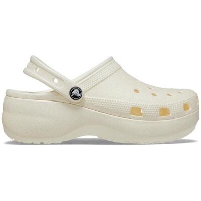 Crocs, Damen, Hausschuhe, W's ClassicPlatformGlitterClog, Weiss, (42, 42 2/3, 42.5, 43) Crocs, Damen, Hausschuhe, W's ClassicPlatformGlitterClog, Weiss, (42, 42 2/3, 42.5, 43)