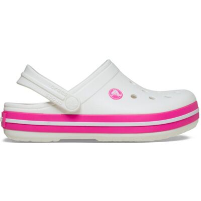 Crocs, Mädchen, Sandalen, Crocband Clog, Weiss, Pink, (38, 39) Crocs, Mädchen, Sandalen, Crocband Clog, Weiss, Pink, (38, 39)