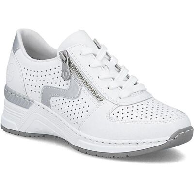 Rieker, Damen, Sneakers, Women's leather wedge sneakers white N4340-80, Weiss, (39) Rieker, Damen, Sneakers, Women's leather wedge sneakers white N4340-80, Weiss, (39)