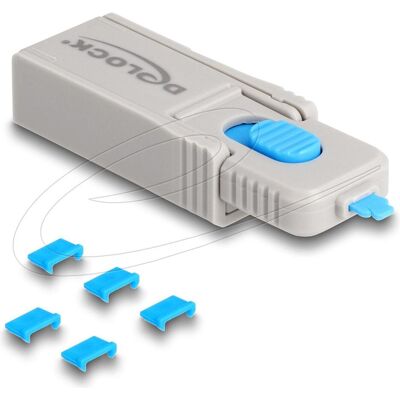 Delock Micro USB Port Blocker Set für Micro USB Buchse 5 Stück, Notebook Security, Blau, Grau Delock Micro USB Port Blocker Set für Micro USB Buchse 5 Stück, Notebook Security, Blau, Grau