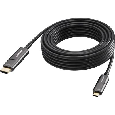 Vision „15 m langes schwarzes USB-C-zu-HDMI-4K-Kabel“ (15 m), Videokabel, Schwarz Vision „15 m langes schwarzes USB-C-zu-HDMI-4K-Kabel“ (15 m), Videokabel, Schwarz