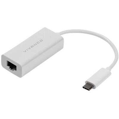 Vivanco Ethernet-zu-USB-C-Netzwerkadapter Weiss (USB-C), Netzwerkadapter, Weiss Vivanco Ethernet-zu-USB-C-Netzwerkadapter Weiss (USB-C), Netzwerkadapter, Weiss