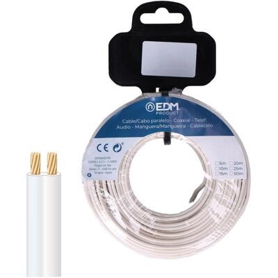 EDM, Kabelleitung, Product Paralleles Kabel 28755 Weiss 5 M Spule Audio (5 m) EDM, Kabelleitung, Product Paralleles Kabel 28755 Weiss 5 M Spule Audio (5 m)