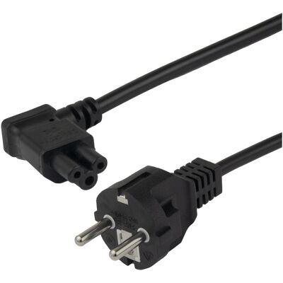 Deltaco Device Cable, straight CEE 7/7 - left angle IEC C5, 5,0m (5 m), Stromkabel, Schwarz Deltaco Device Cable, straight CEE 7/7 - left angle IEC C5, 5,0m (5 m), Stromkabel, Schwarz