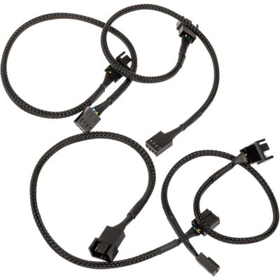 Akasa Lüfterverlängerungskabel 4er Pack, PC Lüfter Zubehör, Schwarz Akasa Lüfterverlängerungskabel 4er Pack, PC Lüfter Zubehör, Schwarz
