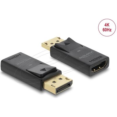 Delock DisplayPort - HDMI Adapter - 4K HDR - Aktiv - Schwarz - Kabel-Adapter Delock DisplayPort - HDMI Adapter - 4K HDR - Aktiv - Schwarz - Kabel-Adapter