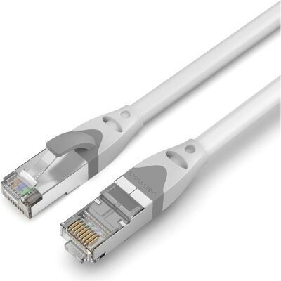 Vention RJ45-Netzwerkkabel der Kategorie 6A SFTP (S/FTP), gerade, 20 m (grau) (S/FTP, CAT6a, 20 m), Netzwerkkabel Vention RJ45-Netzwerkkabel der Kategorie 6A SFTP (S/FTP), gerade, 20 m (grau) (S/FTP, CAT6a, 20 m), Netzwerkkabel