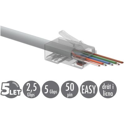 Solarix, Zubehör Stromerzeuger, Univerzálnà EASY konektor RJ45 CAT5E UTP 8p8c na drát i licnu, 100ks (Solarstecker) Solarix, Zubehör Stromerzeuger, Univerzálnà EASY konektor RJ45 CAT5E UTP 8p8c na drát i licnu, 100ks (Solarstecker)