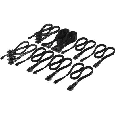 Corsair Stromkabel Pro Sleeved Type 4 Schwarz 61 cm (61 cm, 24 pin ATX, SATA), Interne Kabel (PC) Corsair Stromkabel Pro Sleeved Type 4 Schwarz 61 cm (61 cm, 24 pin ATX, SATA), Interne Kabel (PC)