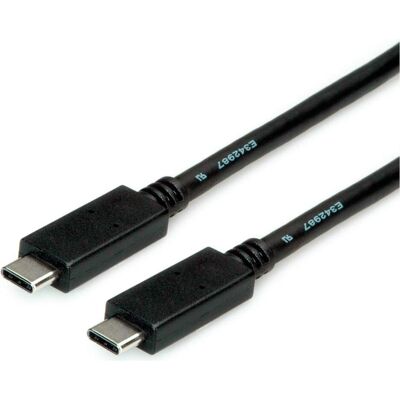 Roline USB 3.2 Gen 2 Kabel, Emark, C-C, ST/ST (2 m, USB 3.2 Gen 2, 100 W), USB Kabel Roline USB 3.2 Gen 2 Kabel, Emark, C-C, ST/ST (2 m, USB 3.2 Gen 2, 100 W), USB Kabel