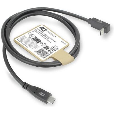 ACT USB 3.0 10Gbps 60W USB Type-C« (straight) to USB Type-C« (up/down angled) Cable, 0.5 meters (0.50 m, USB 3.2 Gen 2, 60 W), USB Kabel ACT USB 3.0 10Gbps 60W USB Type-C« (straight) to USB Type-C« (up/down angled) Cable, 0.5 meters (0.50 m, USB 3.2 Gen 2, 60 W), USB Kabel