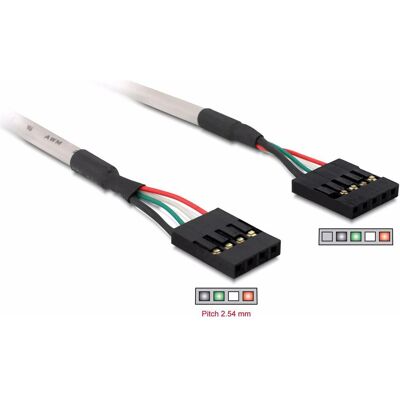 Delock USB2.0 Pinheaderkabel 4Pin - 5Pin (f-f) 40cm (40 cm), Interne Kabel (PC) Delock USB2.0 Pinheaderkabel 4Pin - 5Pin (f-f) 40cm (40 cm), Interne Kabel (PC)