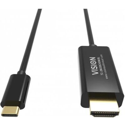Vision TC 2MUSBCDP8K/BL DisplayPort-Kabel, 2 m, USB Typ C, schwarz (2 m), Videokabel, Schwarz Vision TC 2MUSBCDP8K/BL DisplayPort-Kabel, 2 m, USB Typ C, schwarz (2 m), Videokabel, Schwarz
