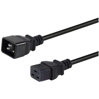 Equip Netzkabel Anschl. -> C19 180°gew. sw (3 m), Stromkabel, Schwarz Equip Netzkabel Anschl. -> C19 180°gew. sw (3 m), Stromkabel, Schwarz
